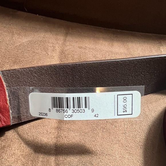 Lacoste Men’s Brown Wide Leather Belt, Size 42 - Picture 2 of 14